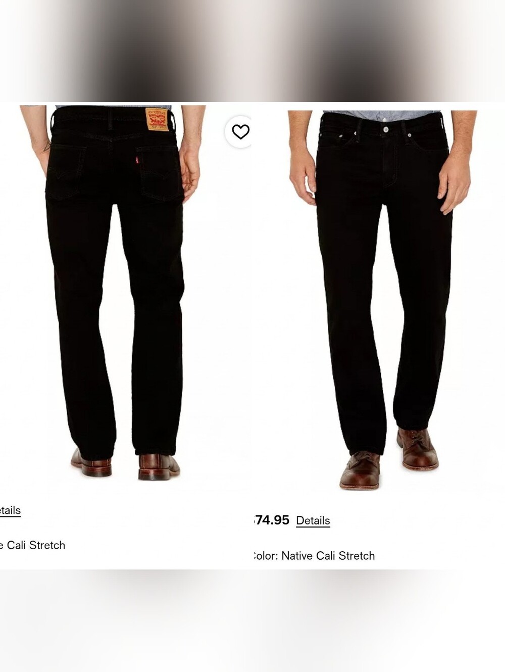 Levi's 514 Black Straight Stretch Jeans Size 38/32 NWT